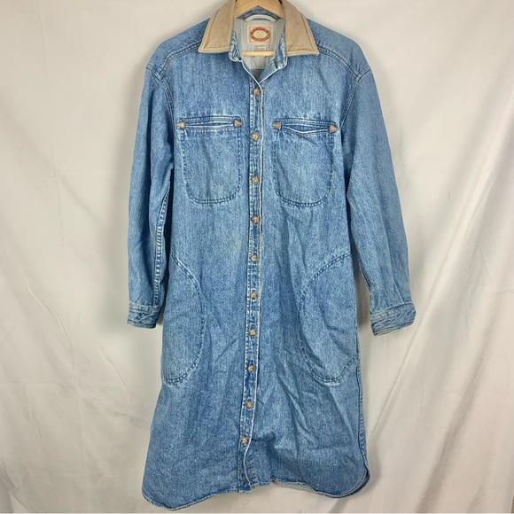 Banana Republic Jackets & Blazers - VINTAGE 80s/90s BANANA REPUBLIC Western Style Long Denim Jacket Sz Med